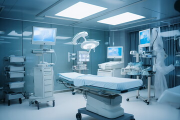 Advanced Medical Operating Theater With Equipment - obrazy, fototapety, plakaty
