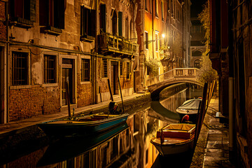 Fototapeta na wymiar the landscape of evening Venice in a warm summer.