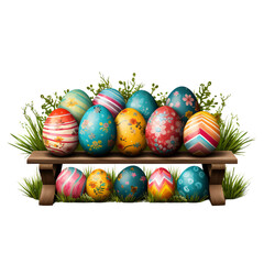 easter eggs isolated, Easter symbol, handmade easter eggs, different colors, isolated on white, Png