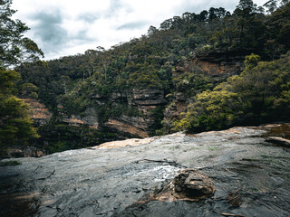 The serene Blue Mountains and Majestic Waterfalls. Nature's Symphony. NSW. Australia. Wentworth Falls. Minnehaha falls. Three sisters.