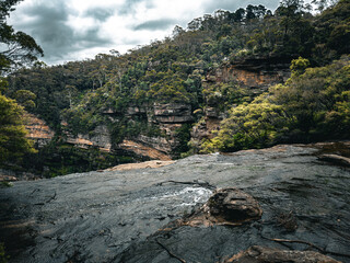 The serene Blue Mountains and Majestic Waterfalls. Nature's Symphony. NSW. Australia. Wentworth Falls. Minnehaha falls. Three sisters.