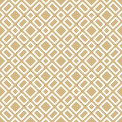 Fototapeta premium Vector seamless pattern with squares, rectangles, grid, lattice, repeat tiles. Simple golden background. Abstract minimal gold geometric texture. Elegant geo design for decor, print, wallpaper, cover