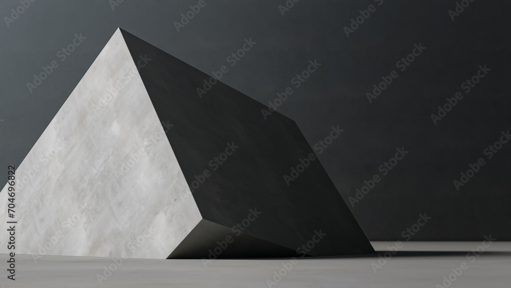 Aufkleber abstract backgrounds of minimal arrangement and lighting of concrete structures, 3d rendering