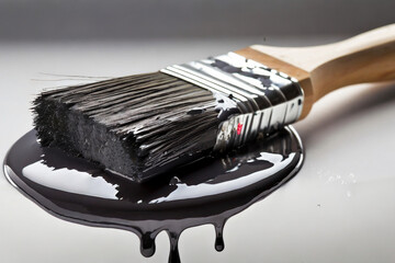 pennello con vernice nera 