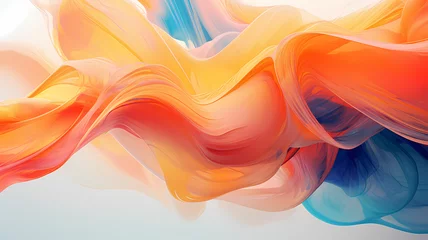 Deurstickers Generative 3D art featuring fluid dynamics simulation with swirling colors and textures for abstract backgrounds © Artistic Visions