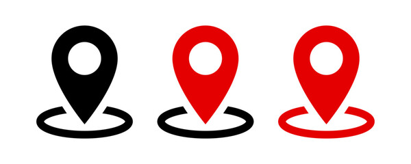 Location icon set, Map pin place marker. location pointer icon symbol in flat style. Location pin icon, Navigation sign - obrazy, fototapety, plakaty