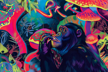 Psychedelische Affenreise: Ein bunter Ausflug in die Tierwelt - Stoned Ape Theory