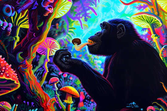 Psychedelische Affenreise: Ein bunter Ausflug in die Tierwelt - Stoned Ape Theory