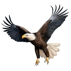 bald eagle flying with outstretched wings