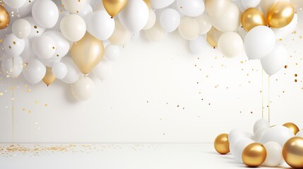 Obraz na płótnie Canvas White balloons, yellow balloons, pink balloons and light blue balloons, gift boxes, for parties, birthdays, new year,