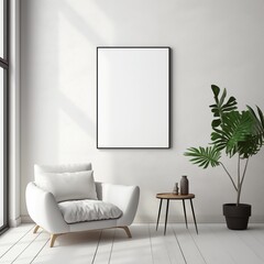 Minimalist Poster Frame Mockup (black frame)