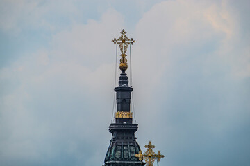 Fototapeta na wymiar The Holy Annunciation Cathedral in Kharkiv, Ukraine on a sunny summer day. Kharkiv, Ukraine 07.15.2023.