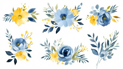 Floral frame with watercolor flowers, decorative flower background pattern, watercolor floral border background