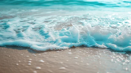 Foto op Plexiglas Soft blue ocean wave on the beach and soft wave background.  © buraratn