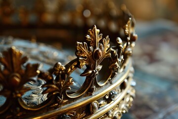 Close-up of Jesus Christ's crown in an artwork, symbolizing kingship and divinity.