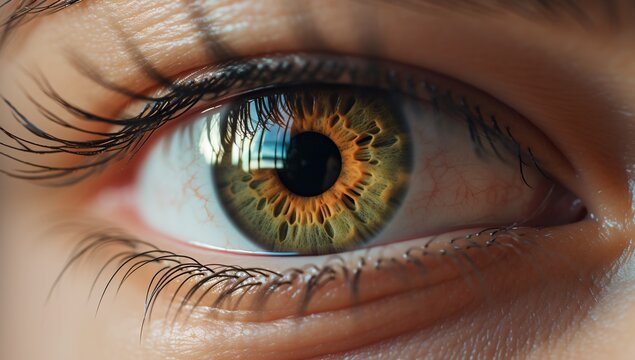 An up close image of a brown eye