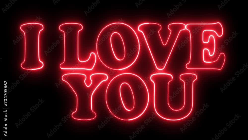 Poster i love you text font with light. luminous and shimmering haze inside the letters of the text i love 