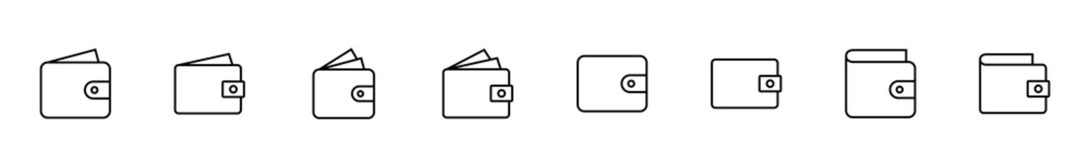 Wallet icon set. wallet vector icon