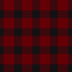 Gingham seamless pattern, red and black can be used in fashion decoration design for printing,clothes,  tablecloths, blankets, bedding, paper,fabric and other textile products. Vector illustration