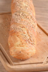 Baked wheat bread with herb seasoning seasoned baguette