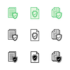 Insurance icon set. insurance symbol vector