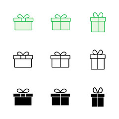 Gift icon set. gift vector icon. birthday gift