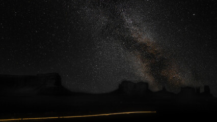 monument valley at night. 