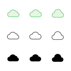 Cloud icon set. cloud vector icon