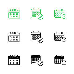 Calendar icon set. Calender symbol. calendar vector icon