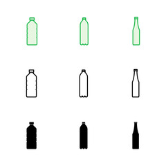 Bottle icon set. bottle vector icon