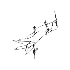 vector illustration of hand with fire