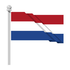 Fototapeta premium National flag of Netherlands in flat style isolated on white background, vector illustration