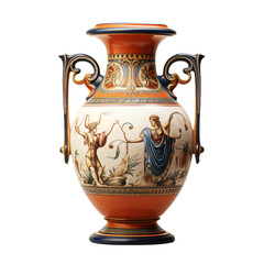 Greek vase, Ancient vase isolated, ancient egyptian vase, transparent background cutout
