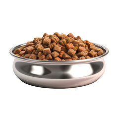 dog food bowl, dishes pet, dog food isolated, dry pet food, metal bowl isolated,