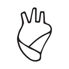 Obraz premium heart. Doodle. medical icon. the icon. on a white background. medical equipment. telephone. doctor. to heal.