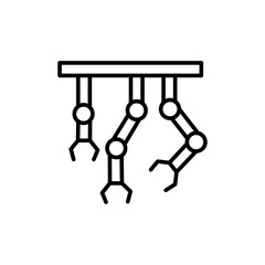 Robotic arm outline icons, minimalist vector illustration ,simple transparent graphic element .Isolated on white background