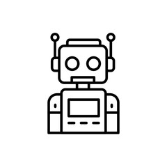 Robotic toy outline icons, minimalist vector illustration ,simple transparent graphic element .Isolated on white background