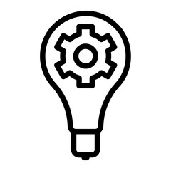 Innovation icon in the form of a light bulb and gear