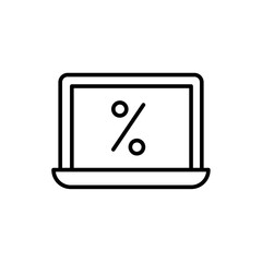 Online sale outline icons, minimalist vector illustration ,simple transparent graphic element .Isolated on white background