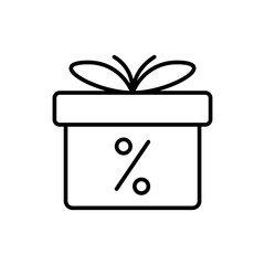 Discount gift outline icons, minimalist vector illustration ,simple transparent graphic element .Isolated on white background