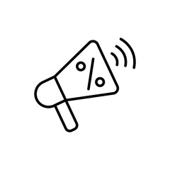 Sale promotion outline icons, minimalist vector illustration ,simple transparent graphic element .Isolated on white background