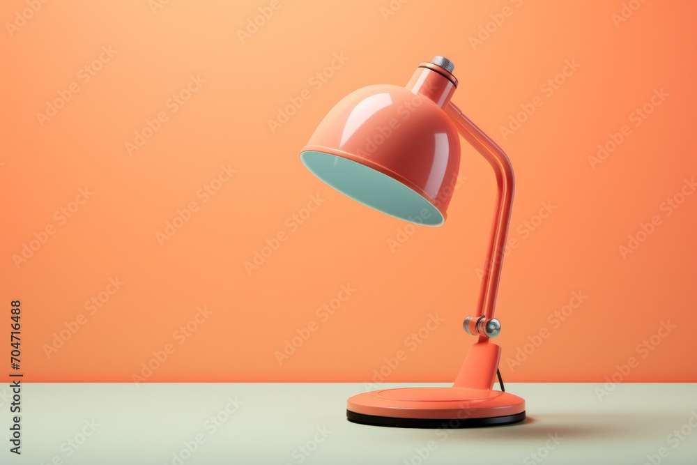 Poster table lamp in trendy color. background with selective focus and copy space