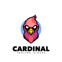 Cardinal head mascot logo