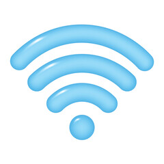 3d WIFI icon isolated on a transparent background. Wireless internet sign. Vector illustration