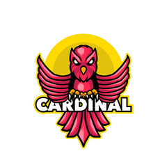 Cardinal mascot logo design sport