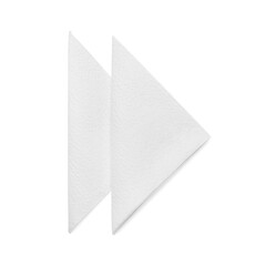 Clean paper tissues isolated on white, top view