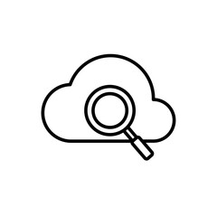 Cloud search outline icons, minimalist vector illustration ,simple transparent graphic element .Isolated on white background