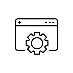 Web setting outline icons, minimalist vector illustration ,simple transparent graphic element .Isolated on white background