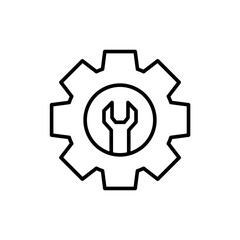 Management setting outline icons, minimalist vector illustration ,simple transparent graphic element .Isolated on white background