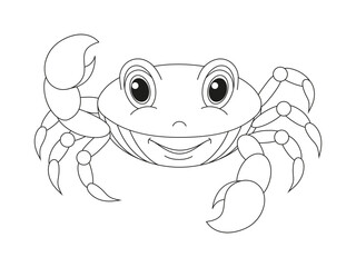 Crab cartoon coloring page illustration vector